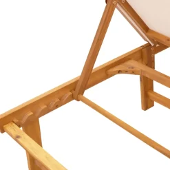 MAISON EXCLUSIVE - Chaise longue et table crème bois d'acacia solide et textilène