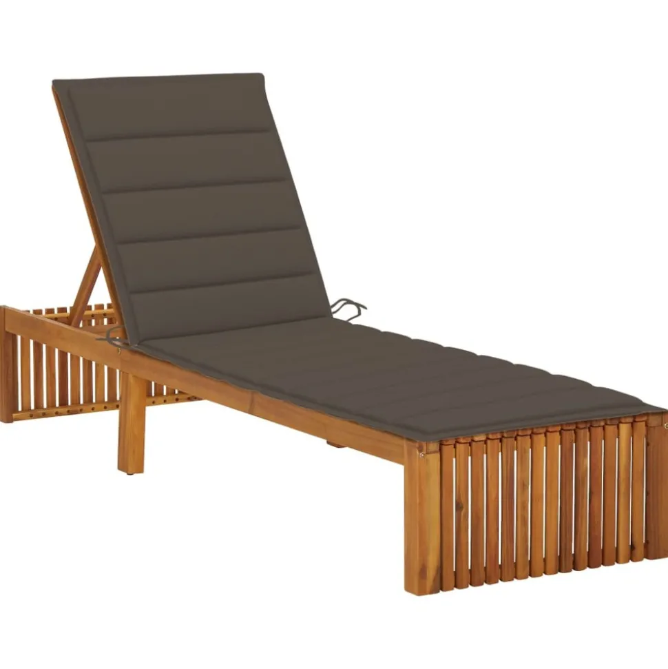 MAISON EXCLUSIVE - Chaise longue avec coussin bois d'acacia solide