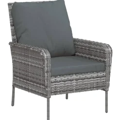 MAISON EXCLUSIVE - Chaise de jardin avec tabouret gris résine tressée