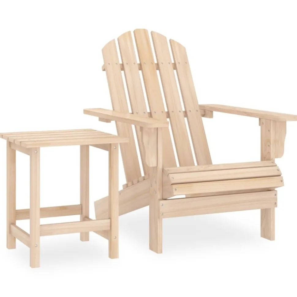 MAISON EXCLUSIVE - Chaise de jardin adirondack avec table bois de sapin massif
