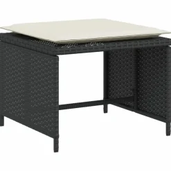 MAISON EXCLUSIVE - Chaise de jardin avec tabouret noir résine tressée