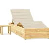 MAISON EXCLUSIVE - Chaise longue de jardin avec table et coussin pin imprégné