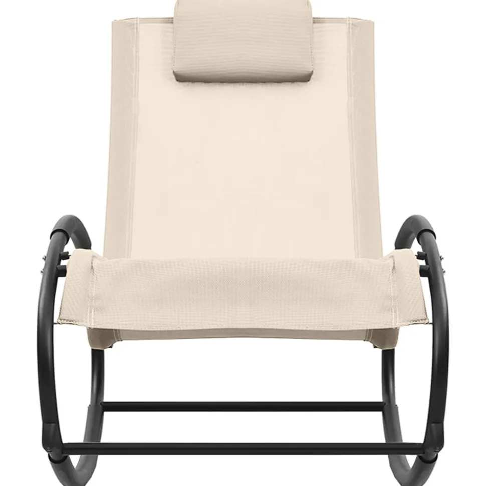 MAISON EXCLUSIVE - Chaise longue avec oreiller acier et textilène crème