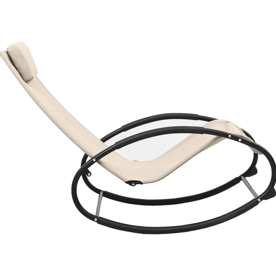 MAISON EXCLUSIVE - Chaise longue avec oreiller acier et textilène crème