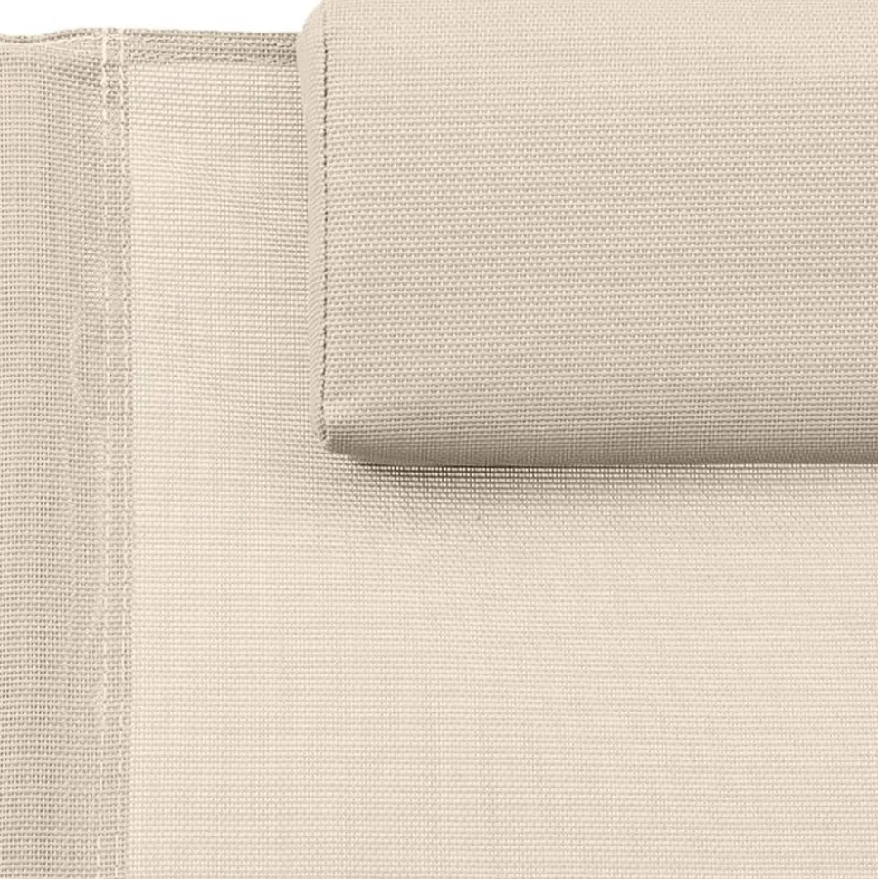 MAISON EXCLUSIVE - Chaise longue avec oreiller acier et textilène crème