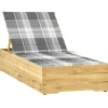 MAISON EXCLUSIVE - Chaise longue avec coussin carreaux gris bois de pin imprégné