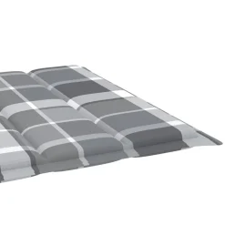 MAISON EXCLUSIVE - Chaise longue avec coussin carreaux gris bois de pin imprégné