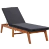 MAISON EXCLUSIVE - Chaise longue et coussin résine tressée et bois d'acacia massif