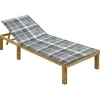 MAISON EXCLUSIVE - Chaise longue avec coussin carreaux gris bois de pin imprégné