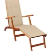MAISON EXCLUSIVE - Chaise longue d'extérieur repose-pied et coussin acacia solide