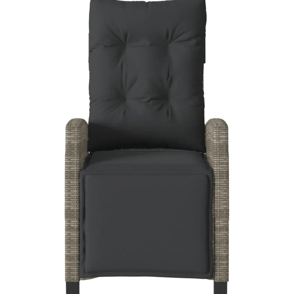 MAISON EXCLUSIVE - Chaise inclinable de jardin et repose-pied gris résine tressée