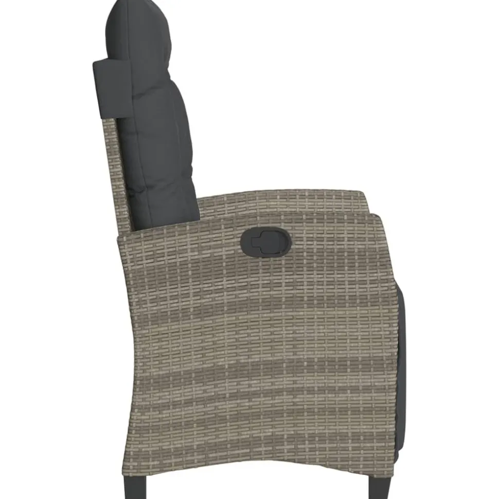 MAISON EXCLUSIVE - Chaise inclinable de jardin et repose-pied gris résine tressée