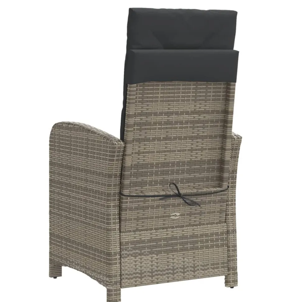 MAISON EXCLUSIVE - Chaise inclinable de jardin et repose-pied gris résine tressée