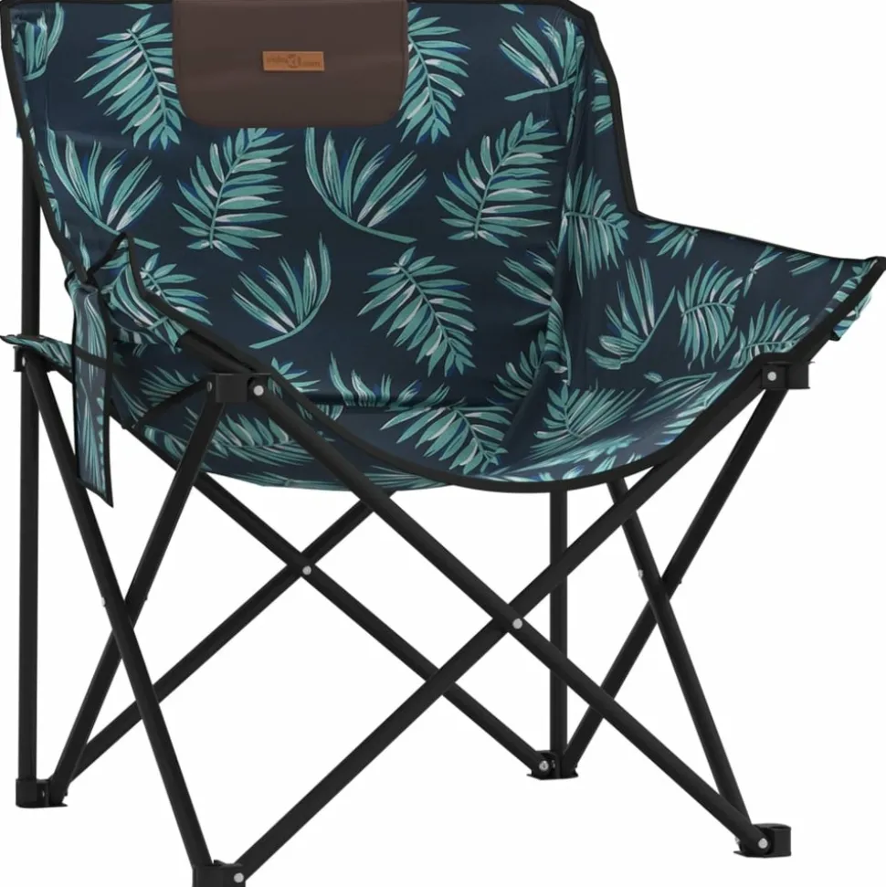 MAISON EXCLUSIVE - Chaise de camping avec poche pliable lot de 2 motif de feuille