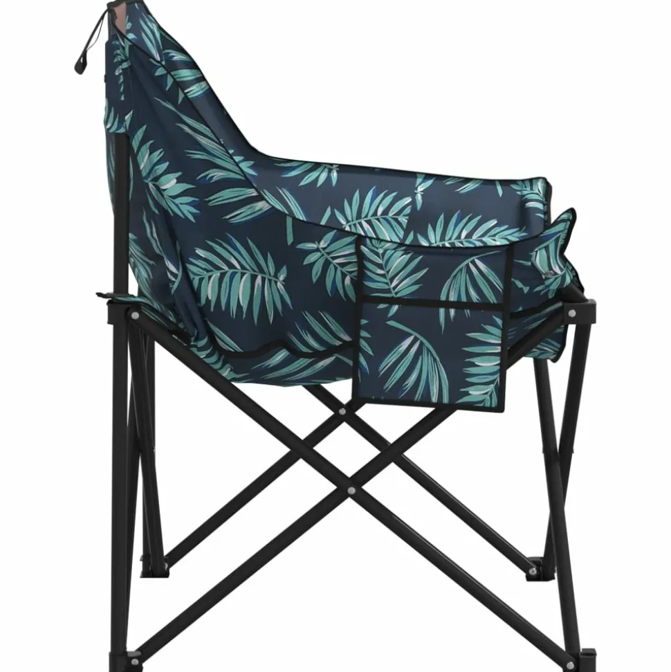 MAISON EXCLUSIVE - Chaise de camping avec poche pliable lot de 2 motif de feuille