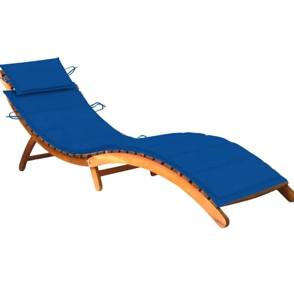 MAISON EXCLUSIVE - Chaise longue de jardin avec coussin bois d'acacia solide