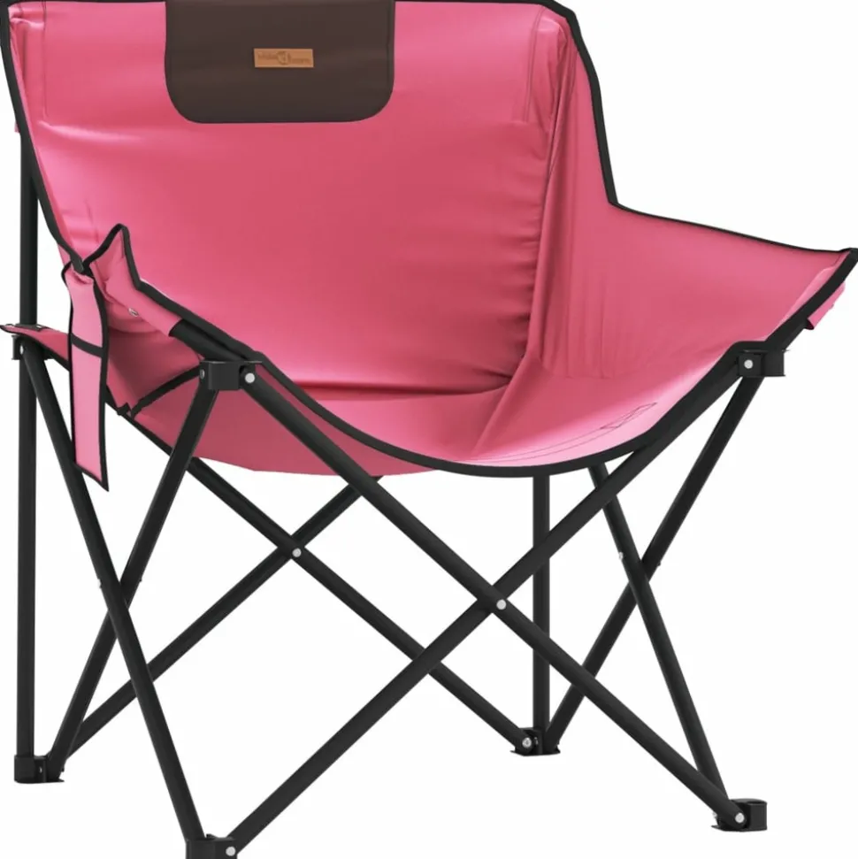 MAISON EXCLUSIVE - Chaise de camping avec poche pliable lot de 2 rose