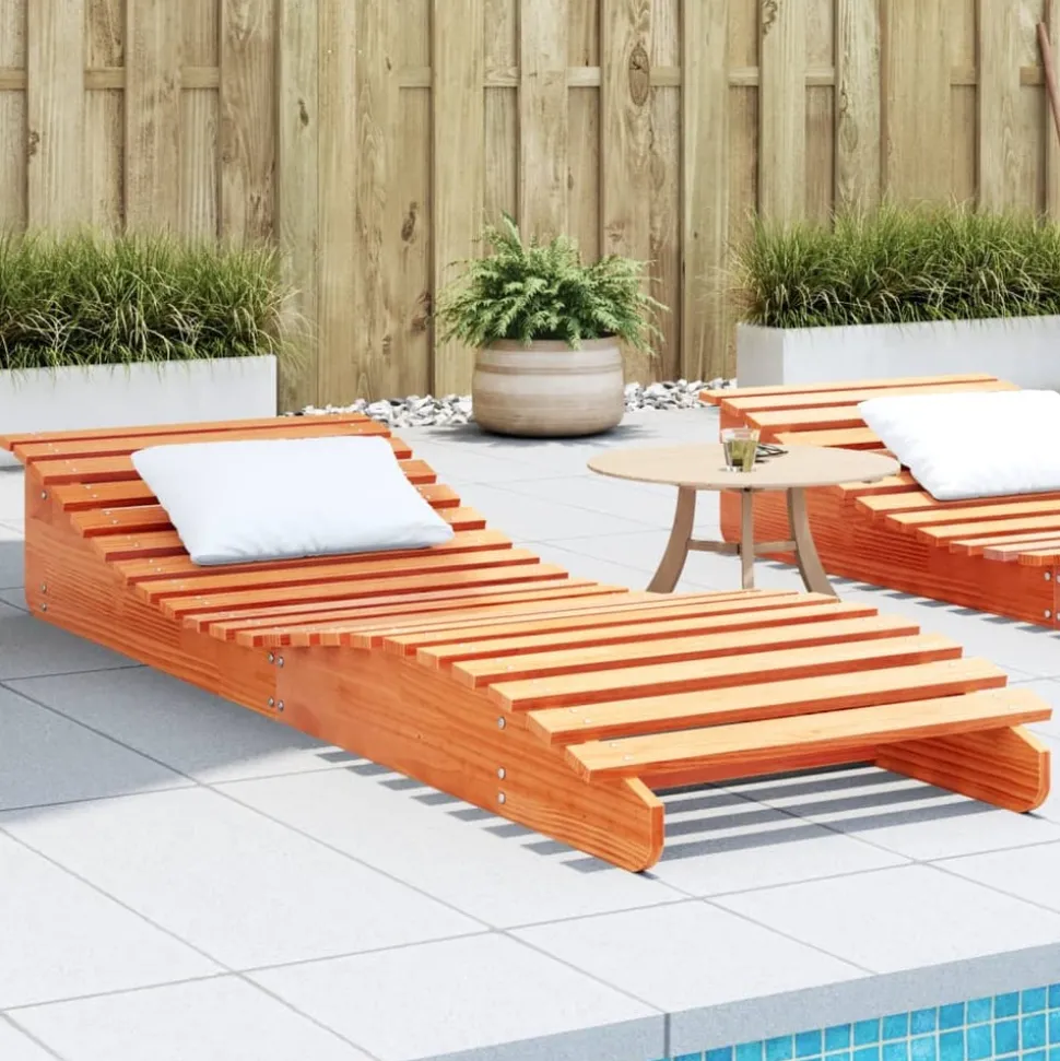 MAISON EXCLUSIVE - Chaise longue cire marron 205x70x31,5 cm bois massif de pin