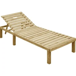 MAISON EXCLUSIVE - Chaise longue avec coussin beige bois de pin imprégné