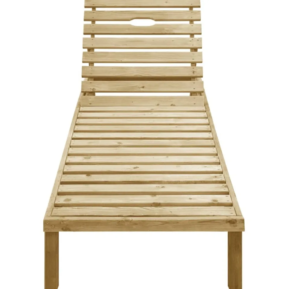 MAISON EXCLUSIVE - Chaise longue avec coussin beige bois de pin imprégné