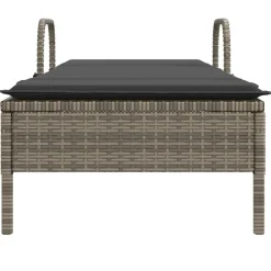 MAISON EXCLUSIVE - Chaise longue avec roues et coussin gris résine tressée