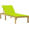 MAISON EXCLUSIVE - Chaise longue avec coussin vert vif bois de pin imprégné