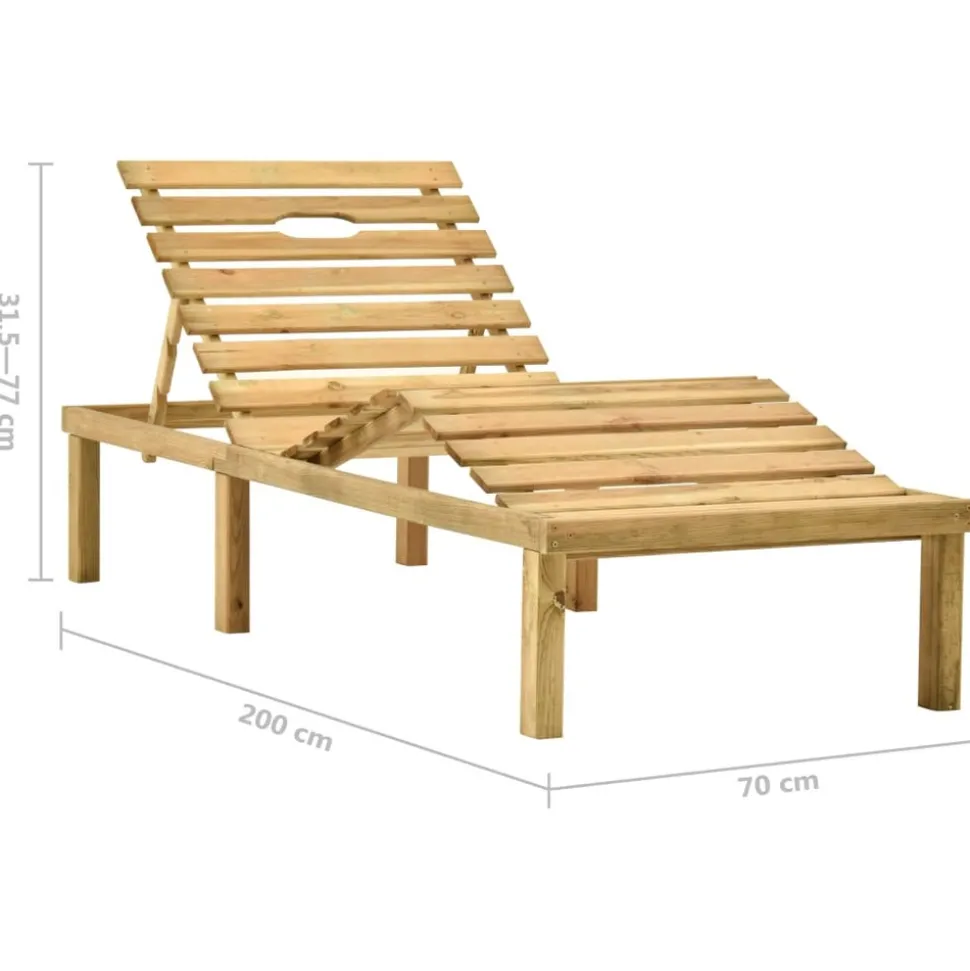 MAISON EXCLUSIVE - Chaise longue avec coussin vert vif bois de pin imprégné