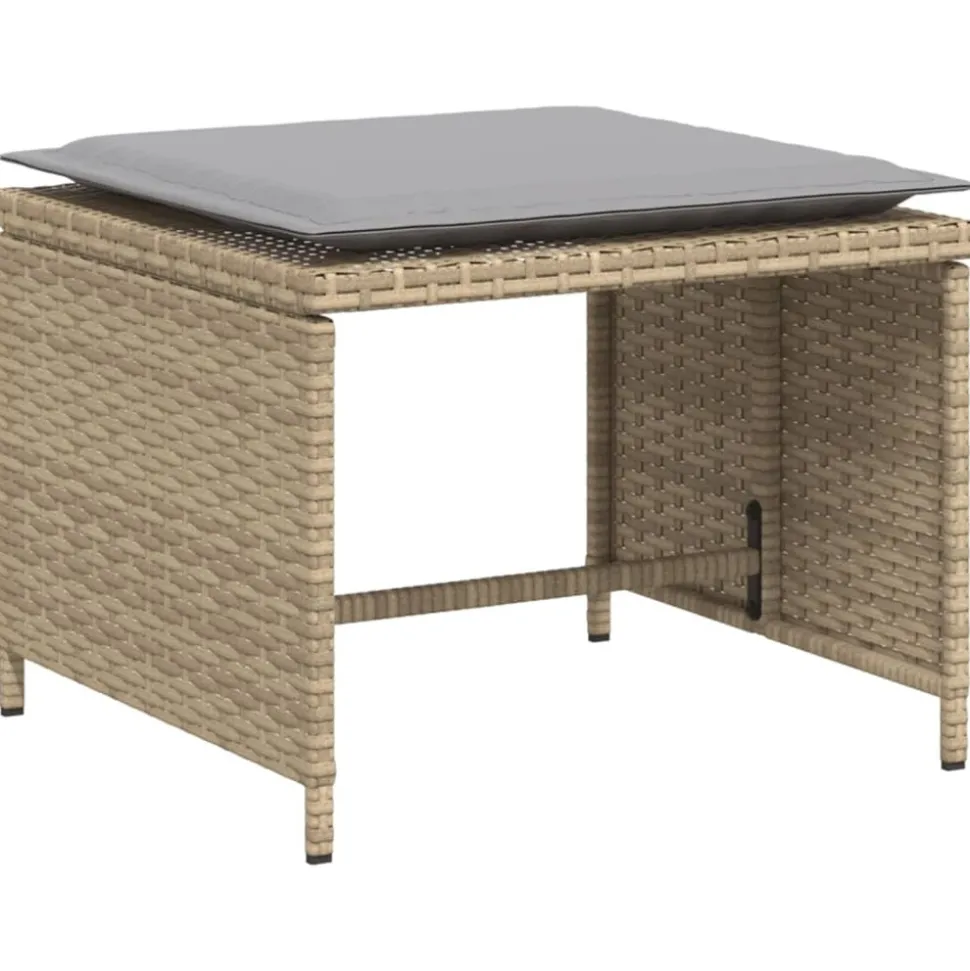 MAISON EXCLUSIVE - Chaise de jardin avec tabouret beige résine tressée