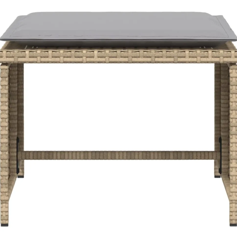 MAISON EXCLUSIVE - Chaise de jardin avec tabouret beige résine tressée