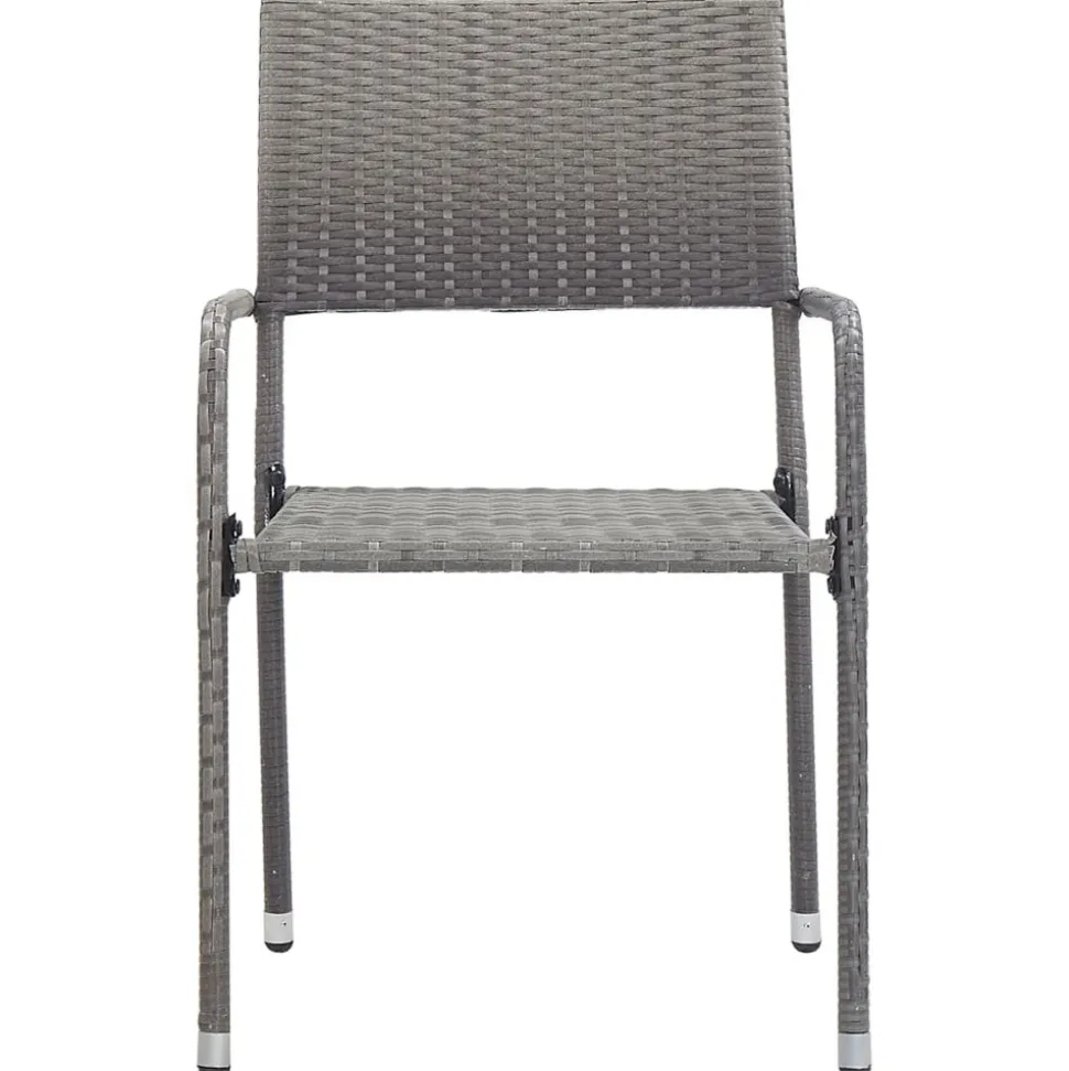 MAISON EXCLUSIVE - Chaise à dîner de jardin empilable lot de 2 gris résine tressée