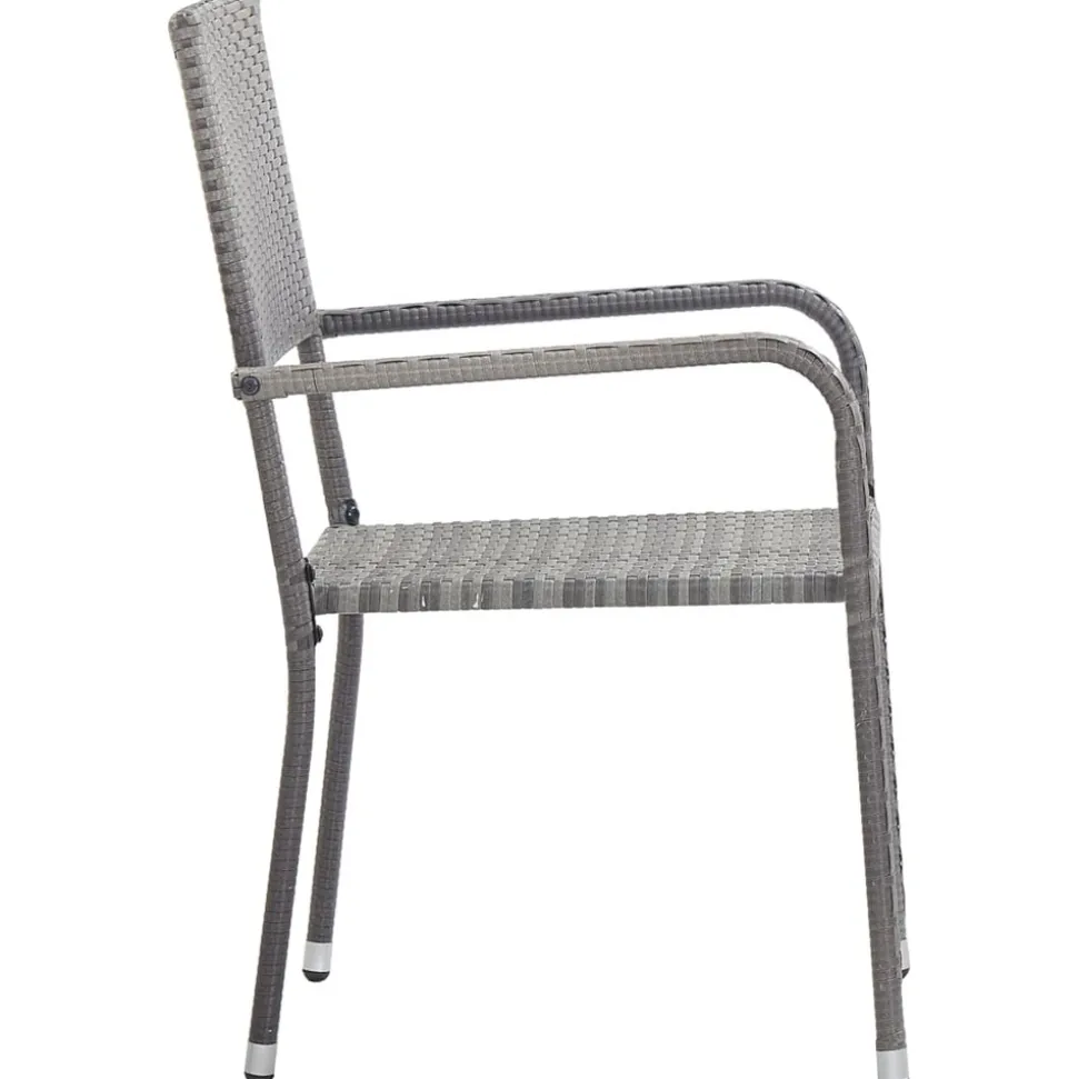 MAISON EXCLUSIVE - Chaise à dîner de jardin empilable lot de 2 gris résine tressée
