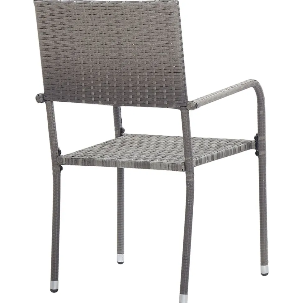 MAISON EXCLUSIVE - Chaise à dîner de jardin empilable lot de 2 gris résine tressée
