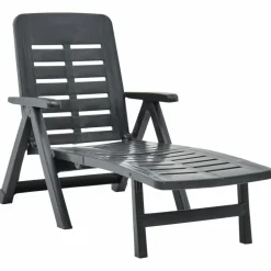 MAISON EXCLUSIVE - Chaise longue pliable plastique anthracite