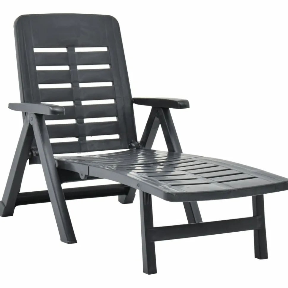 MAISON EXCLUSIVE - Chaise longue pliable plastique anthracite
