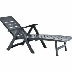MAISON EXCLUSIVE - Chaise longue pliable plastique anthracite