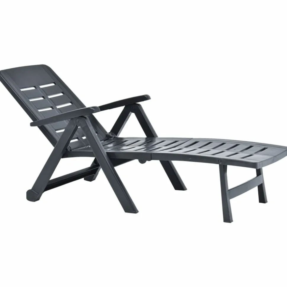 MAISON EXCLUSIVE - Chaise longue pliable plastique anthracite