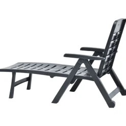 MAISON EXCLUSIVE - Chaise longue pliable plastique anthracite