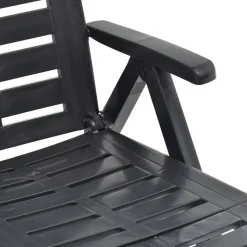 MAISON EXCLUSIVE - Chaise longue pliable plastique anthracite