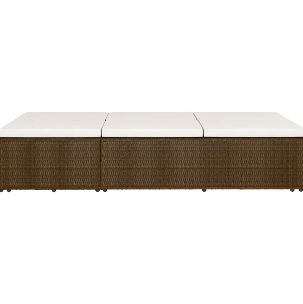 MAISON EXCLUSIVE - Chaise longue convertible avec coussin résine tressée marron
