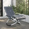 MAISON EXCLUSIVE - Chaise longue géométrique avec coussin noir et gris acier