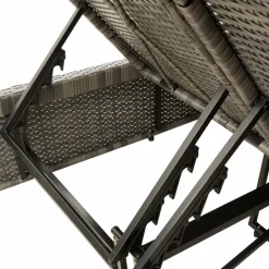 MAISON EXCLUSIVE - Chaise longue double avec coussins gris résine tressée