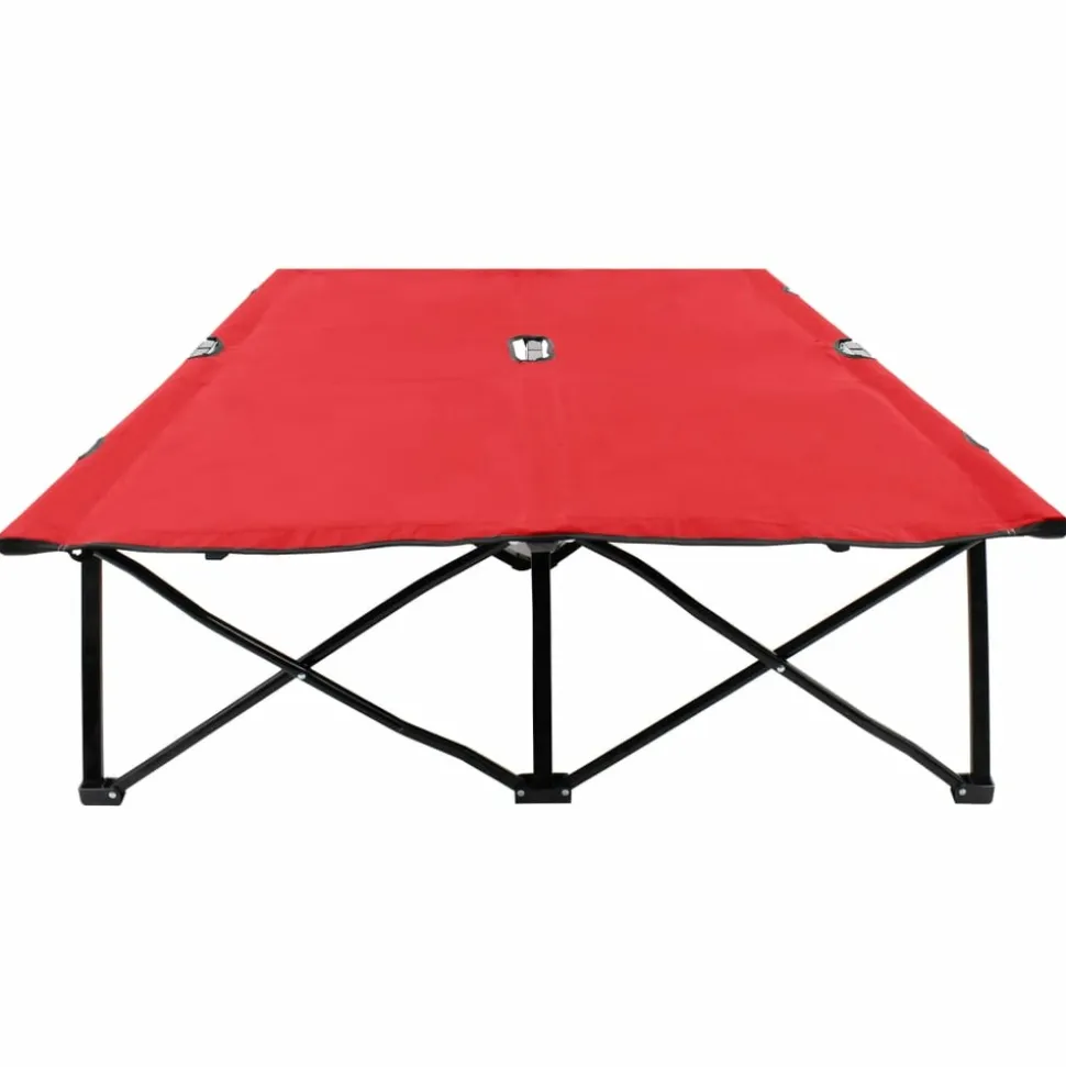 MAISON EXCLUSIVE - Chaise longue pliable 2 places rouge acier
