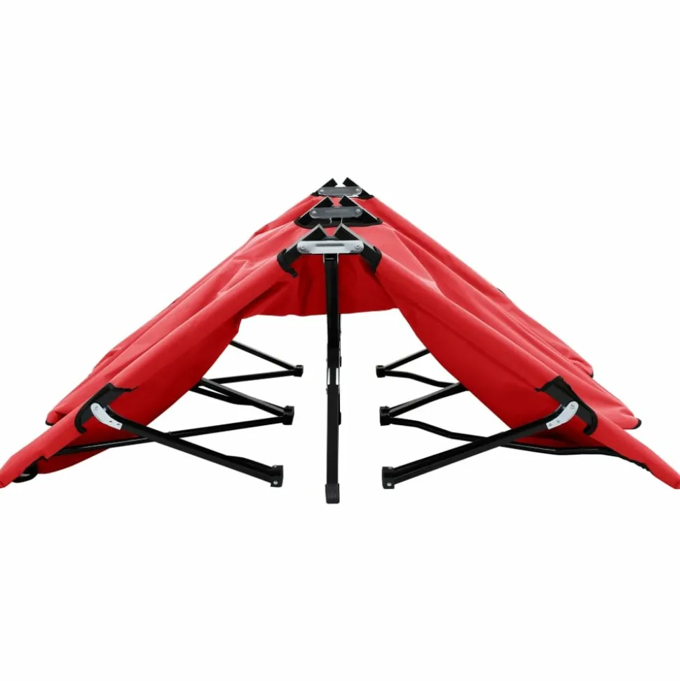MAISON EXCLUSIVE - Chaise longue pliable 2 places rouge acier