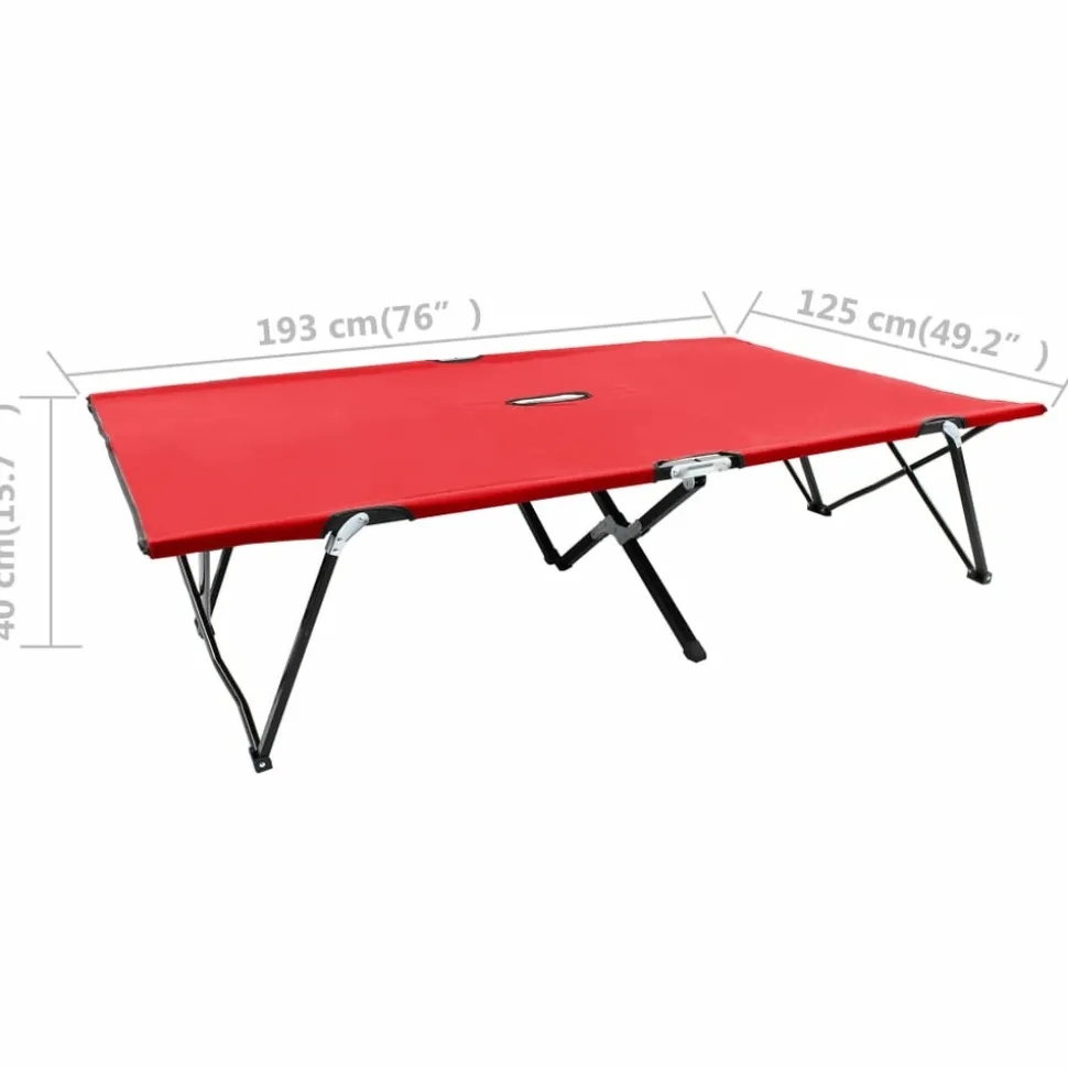 MAISON EXCLUSIVE - Chaise longue pliable 2 places rouge acier