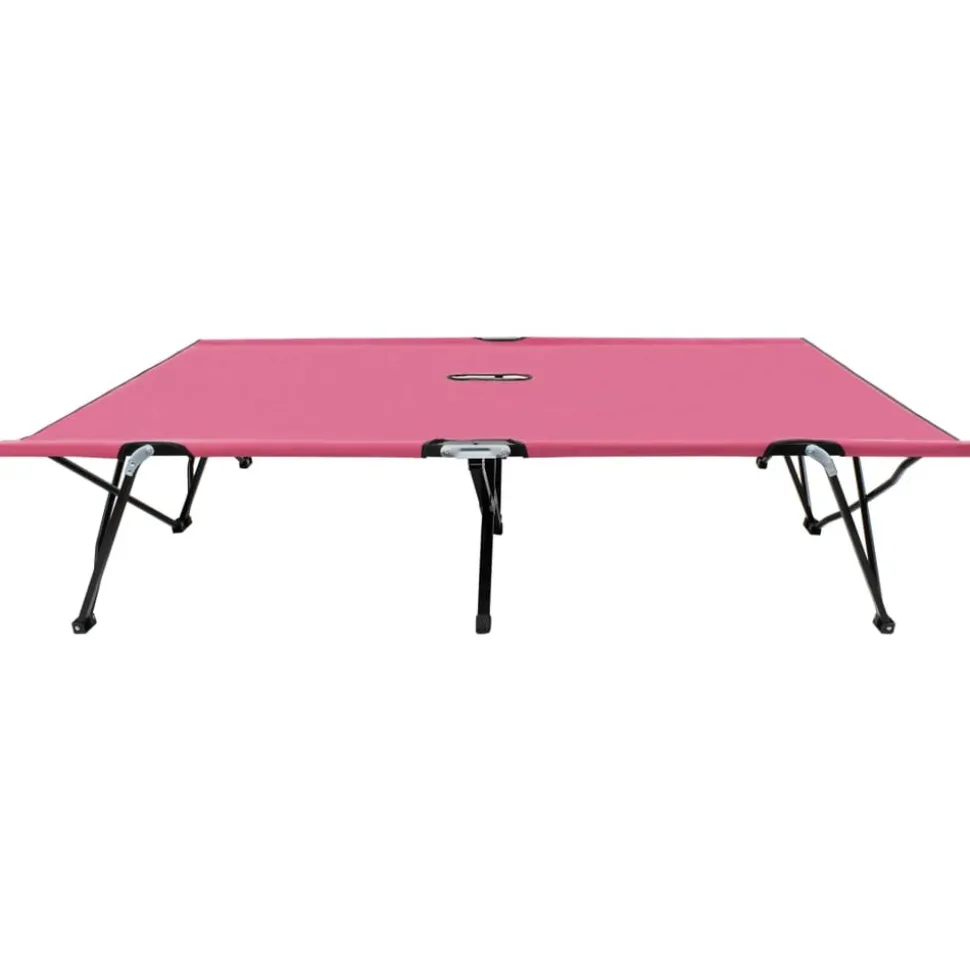 MAISON EXCLUSIVE - Chaise longue pliable 2 places rose acier