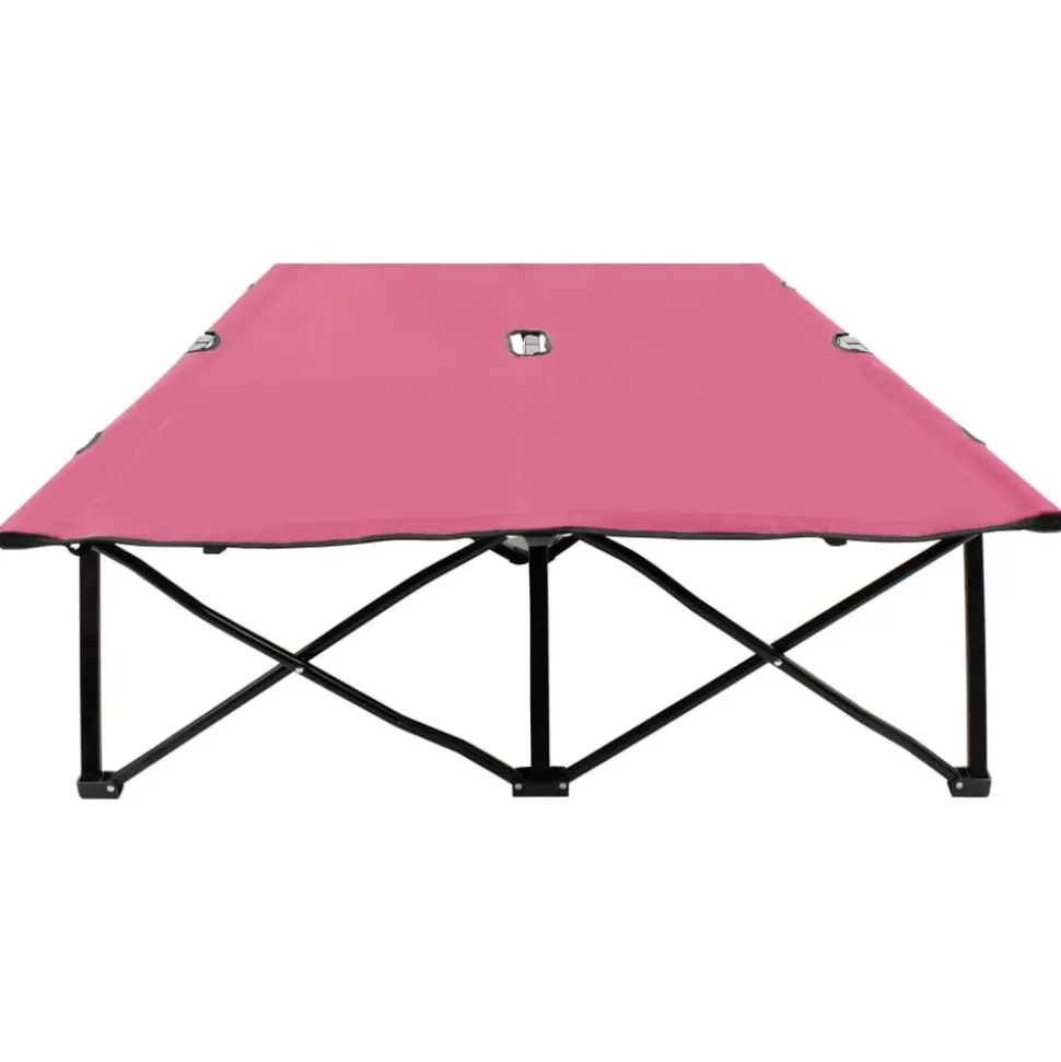MAISON EXCLUSIVE - Chaise longue pliable 2 places rose acier