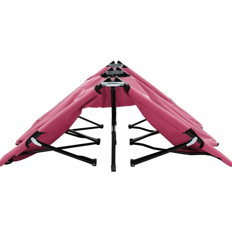 MAISON EXCLUSIVE - Chaise longue pliable 2 places rose acier