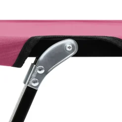 MAISON EXCLUSIVE - Chaise longue pliable 2 places rose acier