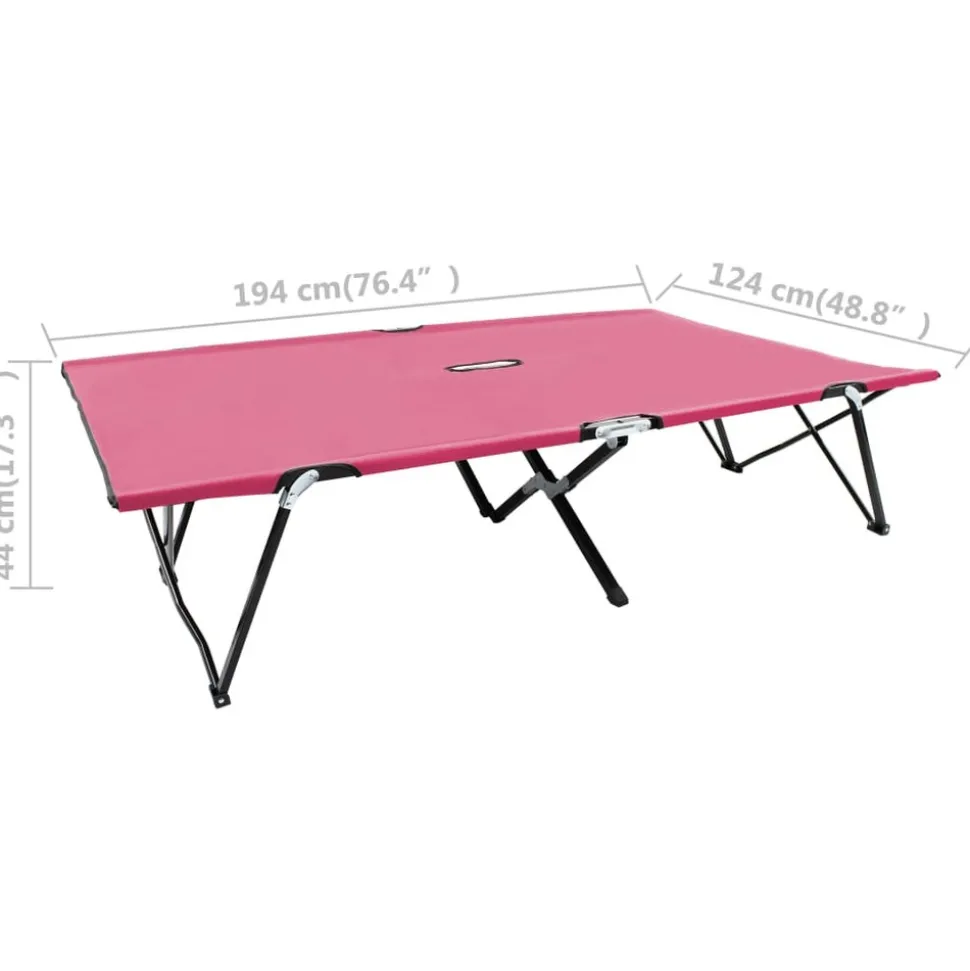 MAISON EXCLUSIVE - Chaise longue pliable 2 places rose acier