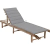 MAISON EXCLUSIVE - Chaise longue de jardin avec coussin bambou